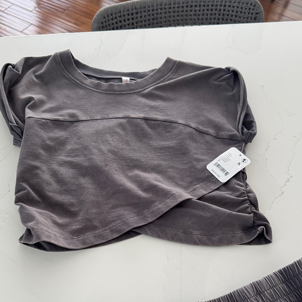 Free People Gunmetal Two-Piece Lounge Set - Picture 6 of 10